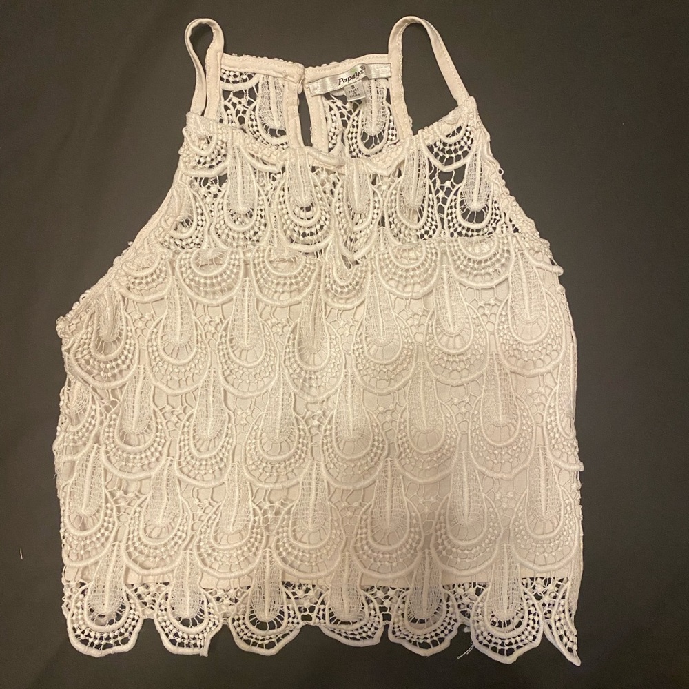 White Crochet Crop Top